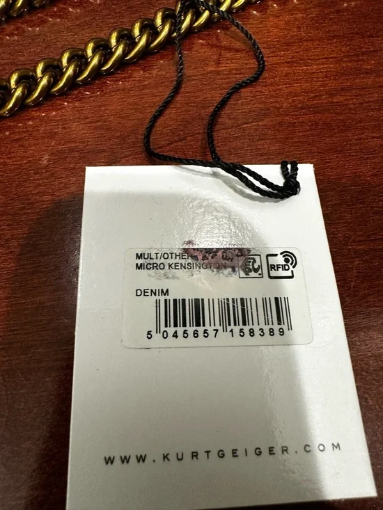 Kurt Geiger Micro Kensington Rainbow Denim Patchwork Mini Bag Eagle Head - Picture 3 of 14